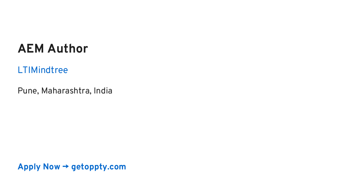 AEM Author job at LTIMindtree