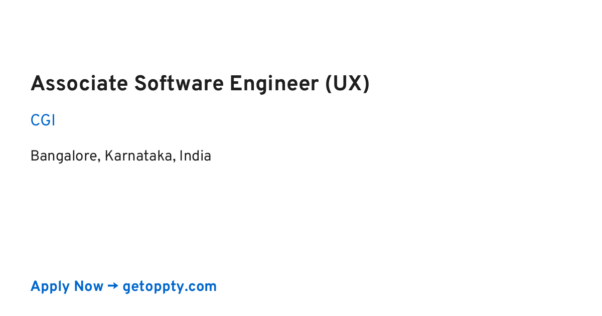 Associate Software Engineer (UX) job at CGI