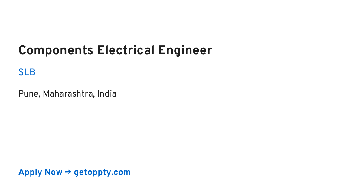 Components Electrical Engineer job at SLB
