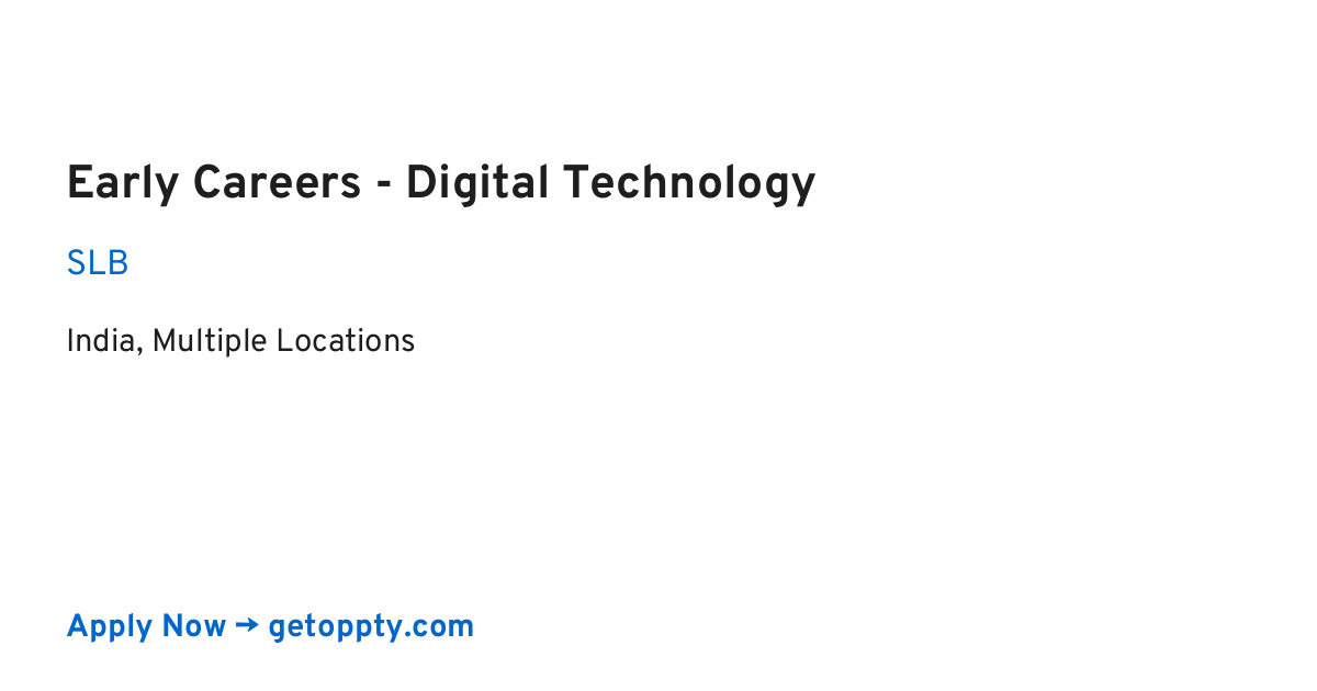 Early Careers - Digital Technology job at SLB