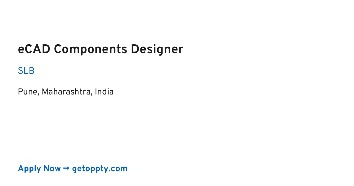 eCAD Components Designer job at SLB