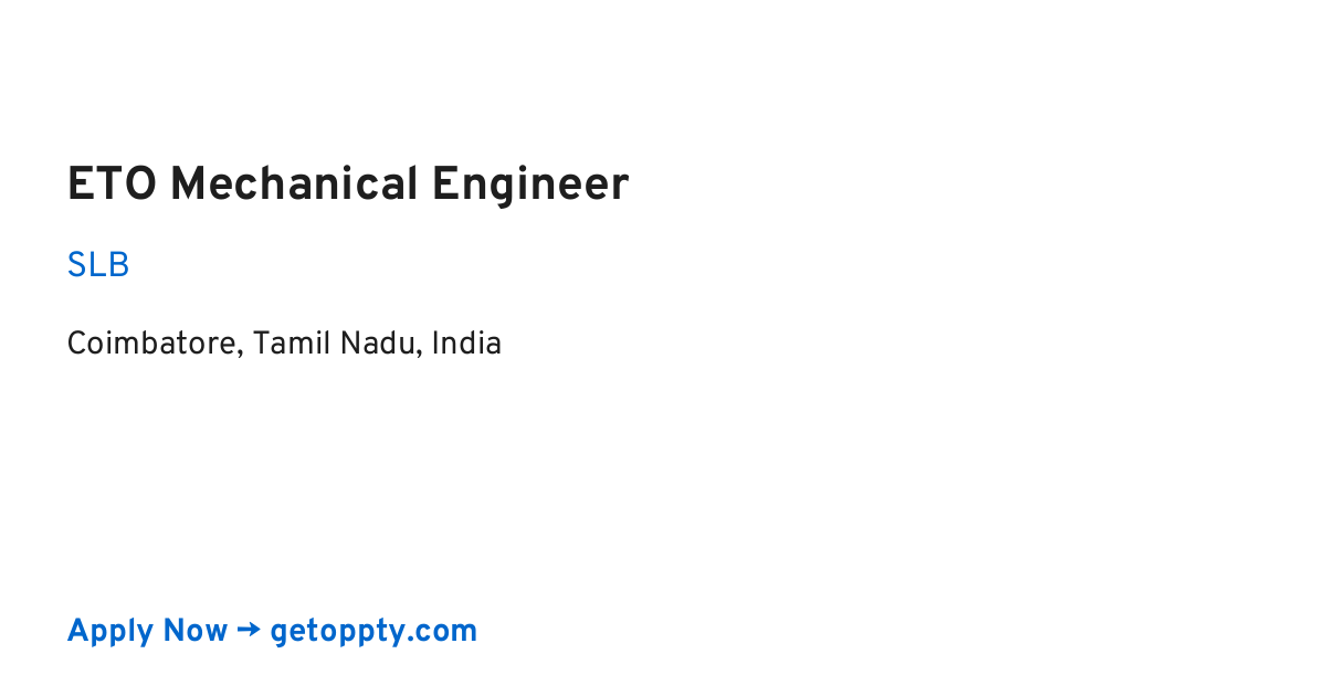 ETO Mechanical Engineer job at SLB