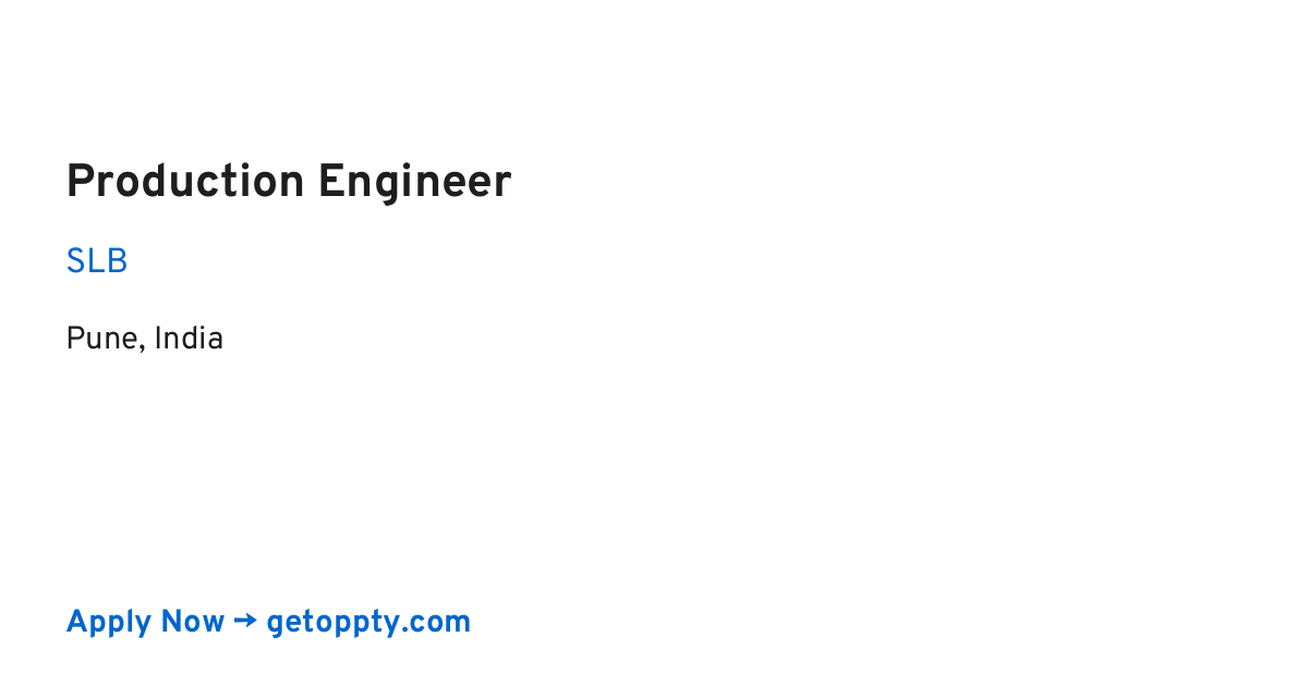 Production Engineer job at SLB