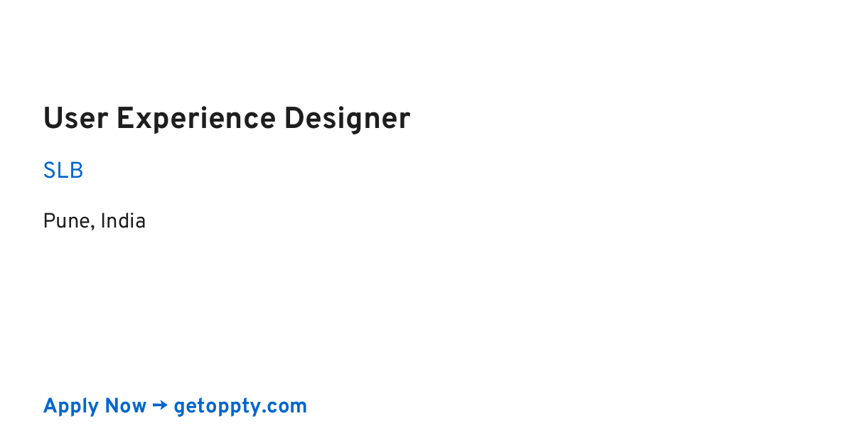 User Experience Designer job at SLB