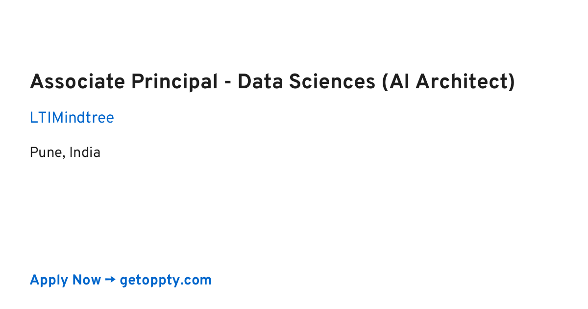 Associate Principal - Data Sciences (AI Architect) job at LTIMindtree