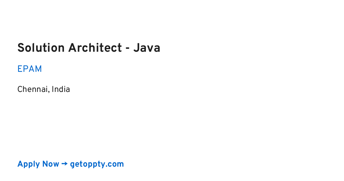 Solution Architect - Java job at EPAM