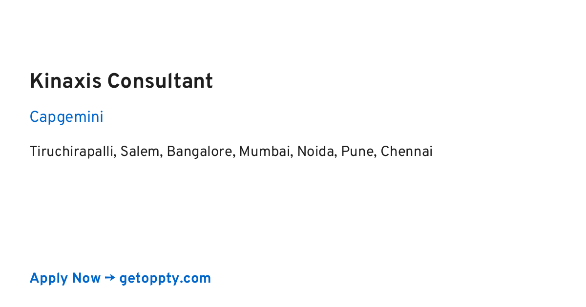 Kinaxis Consultant job at Capgemini