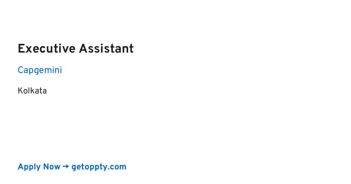 Executive Assistant job at Capgemini