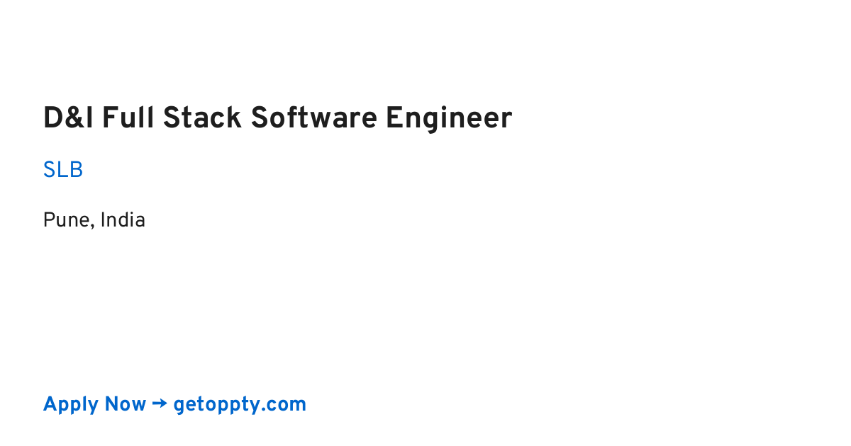 D&I Full Stack Software Engineer job at SLB