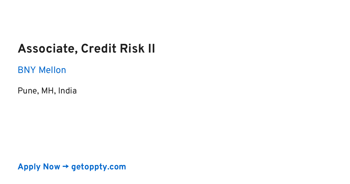Associate, Credit Risk II job at BNY Mellon