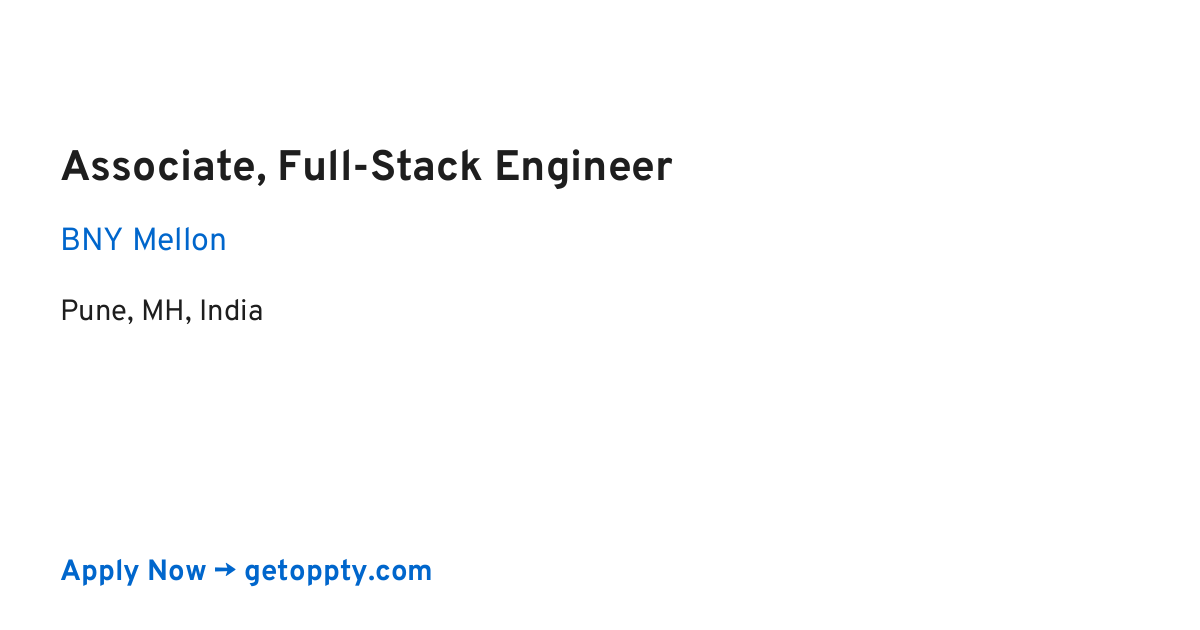 Associate, Full-Stack Engineer job at BNY Mellon