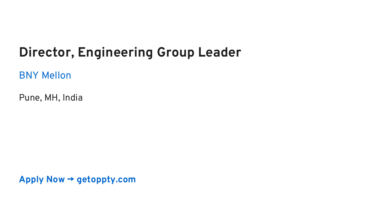 Director, Engineering Group Leader job at BNY Mellon