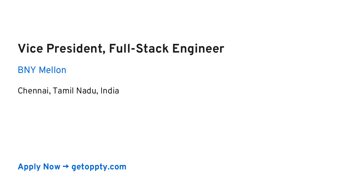 Vice President, Full-Stack Engineer job at BNY Mellon