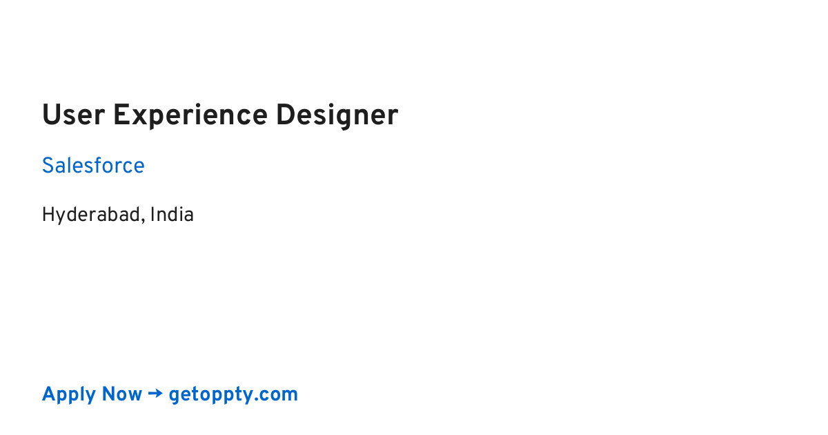 User Experience Designer job at Salesforce