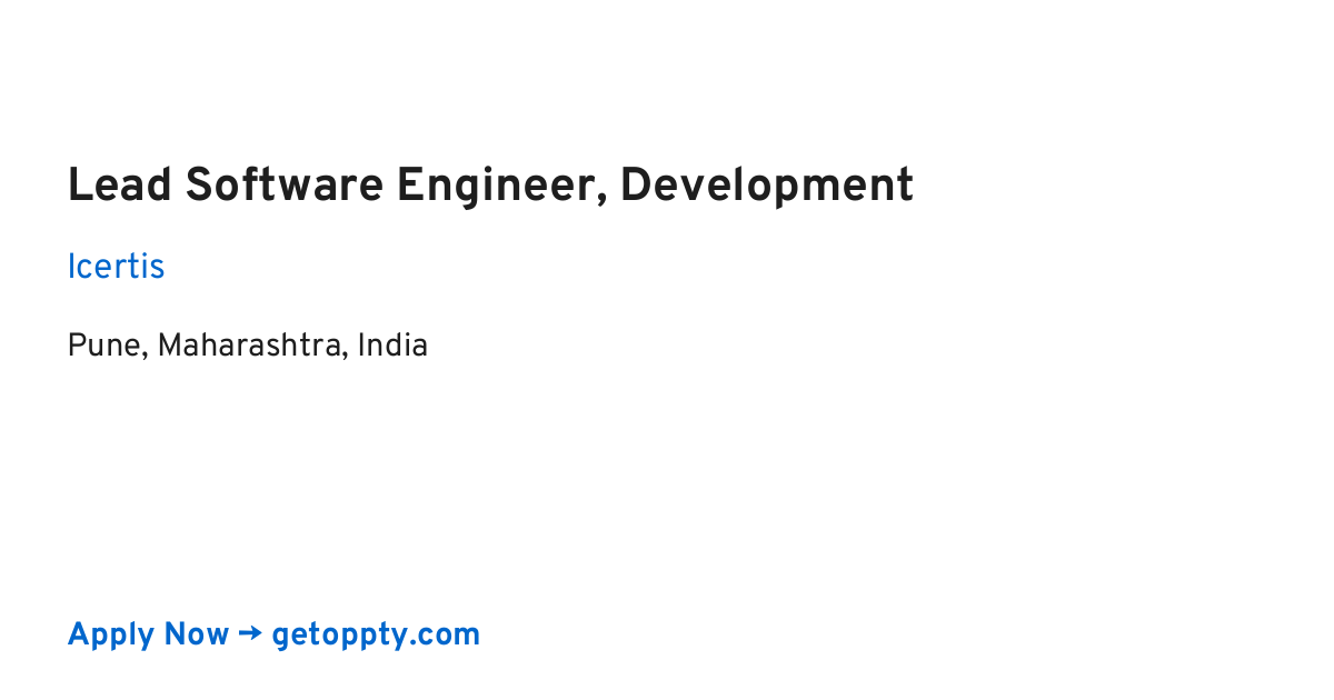 Lead Software Engineer, Development job at Icertis