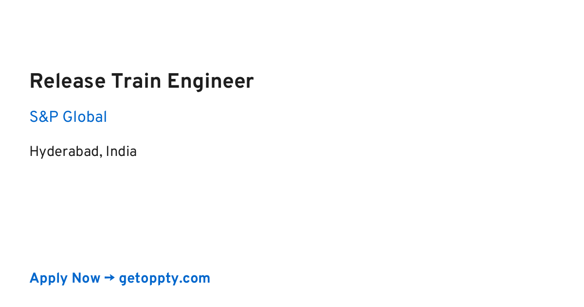 Release Train Engineer job at S&P Global