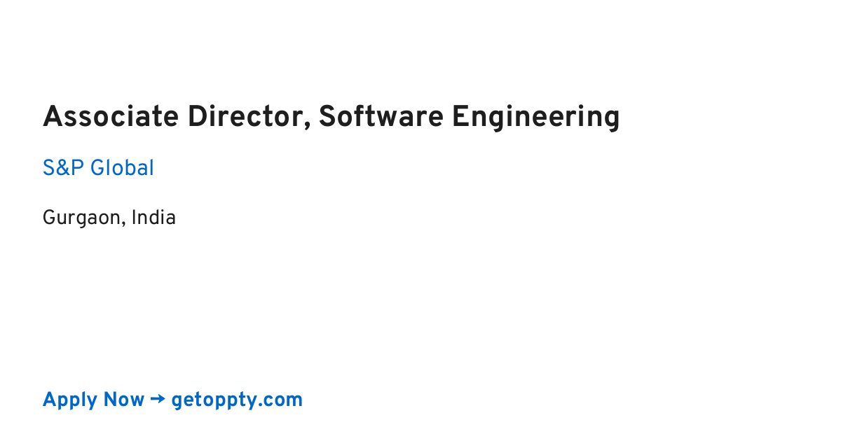 Associate Director, Software Engineering job at S&P Global