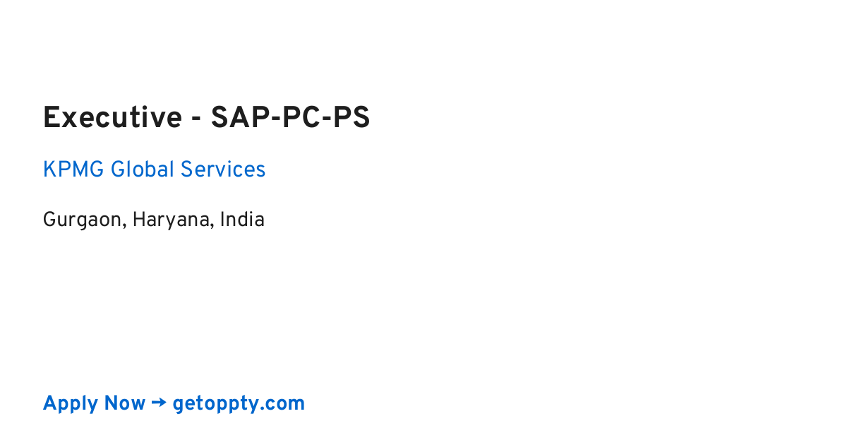 Executive - SAP-PC-PS job at KPMG Global Services